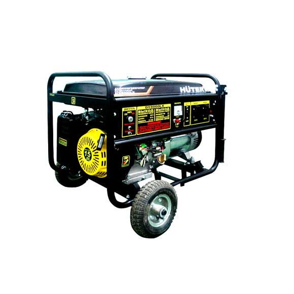Бензиновый генератор Huter DY 8000 LX с колесами